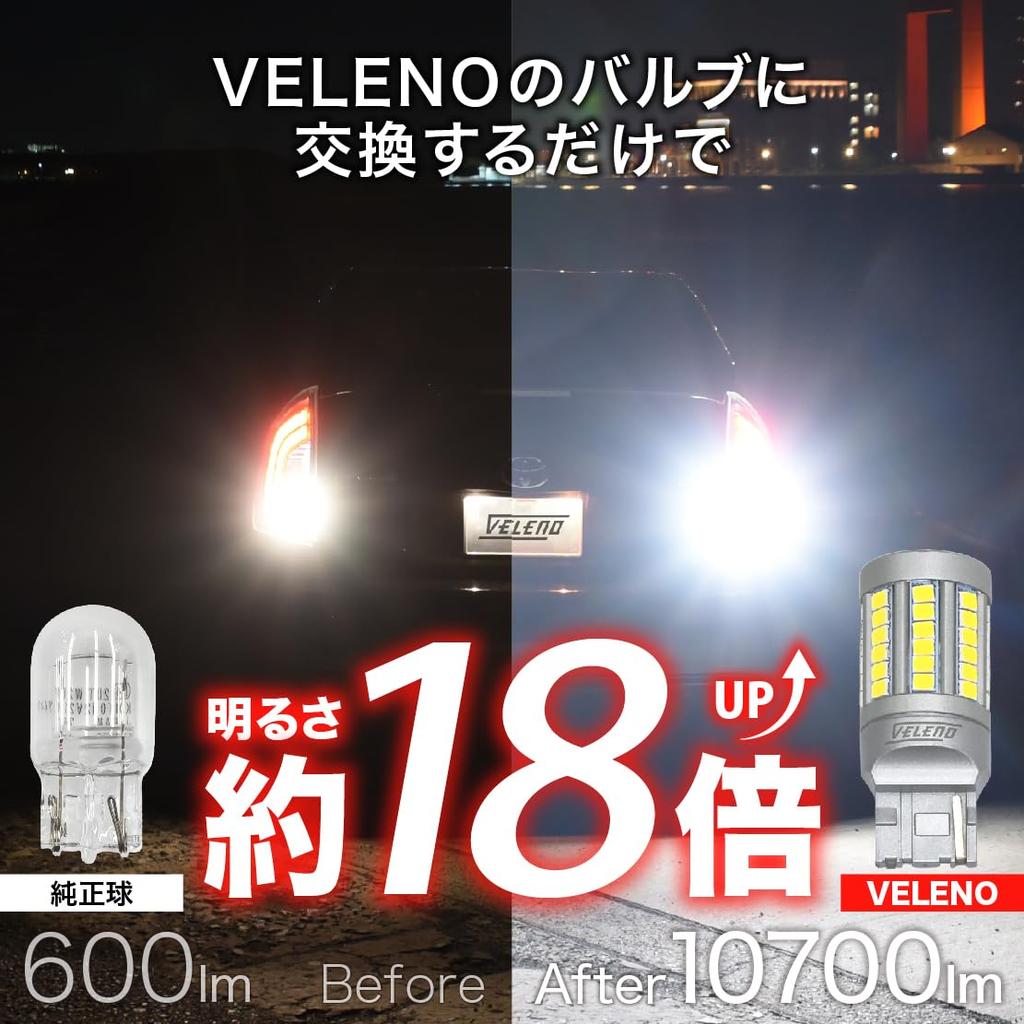 VELENO T20 LED back lamp Actual value 10700 lm 1 second Equipped with delay function 18 times the original ratio Super explosive light that exceeds