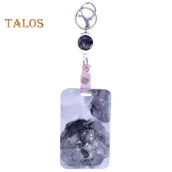 

Держатель идентификационного бейджа с выдвижной катушкой. Изящный узор. Простой в использовании. Вертикальный чехол-держатель для карточек с именем. синий