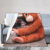 Punch Baby Aap met Pluche Speelgoed Dekens Flanel Textiel Decor Ademend Warm Plaid voor Bank Slaapkamer Vloerkleed Stuk