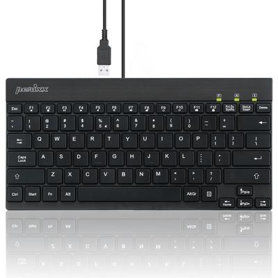 Perixx USB-Tastatur, kabelgebunden, platzsparend, flaches Profil, Membran, kompakt, klein, garantiertes Layout, kein PERIBOARD-426US [Originalprodukt], 27,6 x 13,8 x 1,5 cm