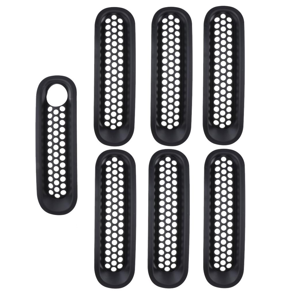 5pcs Grab Handle Cover Silver Handle Insert 07-17 Jeep Wrangler JK JKU 4 Door