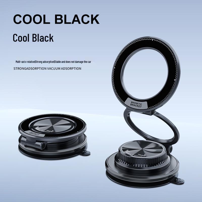 15W Magnetic Car Mount & Wireless Charger with Rotating Suction, Compatible with Apple 17
