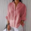 2025 EU Spring Cotton Linen Lace-Up Long Sleeve Shirt