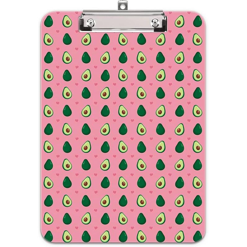Hongri Plastic Cute Clipboard, Letter Size for Students, Teacher, Woman and Kids, Low Profile Clip, Decorative Pattern, Size 9 x 12.5 in, Striped авокадо