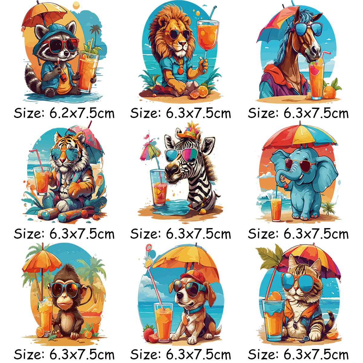 

Пляжные нашивки с животными на одежде, наклейки с ленивыми животными, новые наклейки для теплопередачи своими руками, моющиеся аксессуары для одежды, милые нашивки с животными