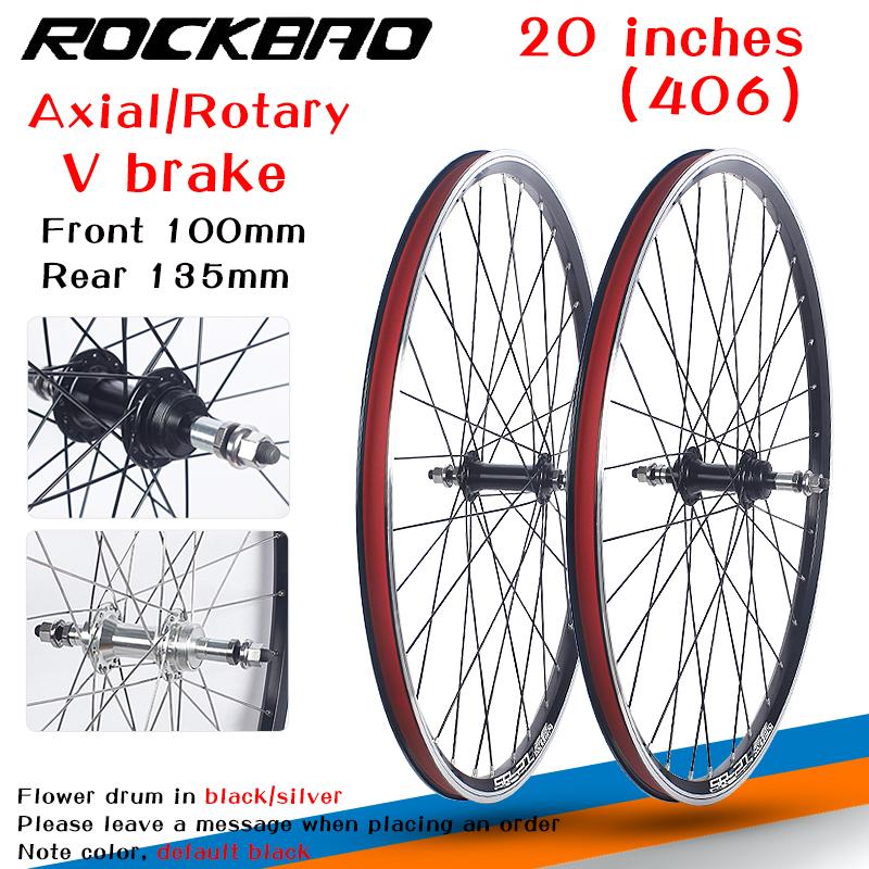 ROCKBAO Mountain Bike 20inch V brake Wheel set 406/451Rotary type Cassette 2Bearing 100X135mm 6/10S Bicycle Wheel