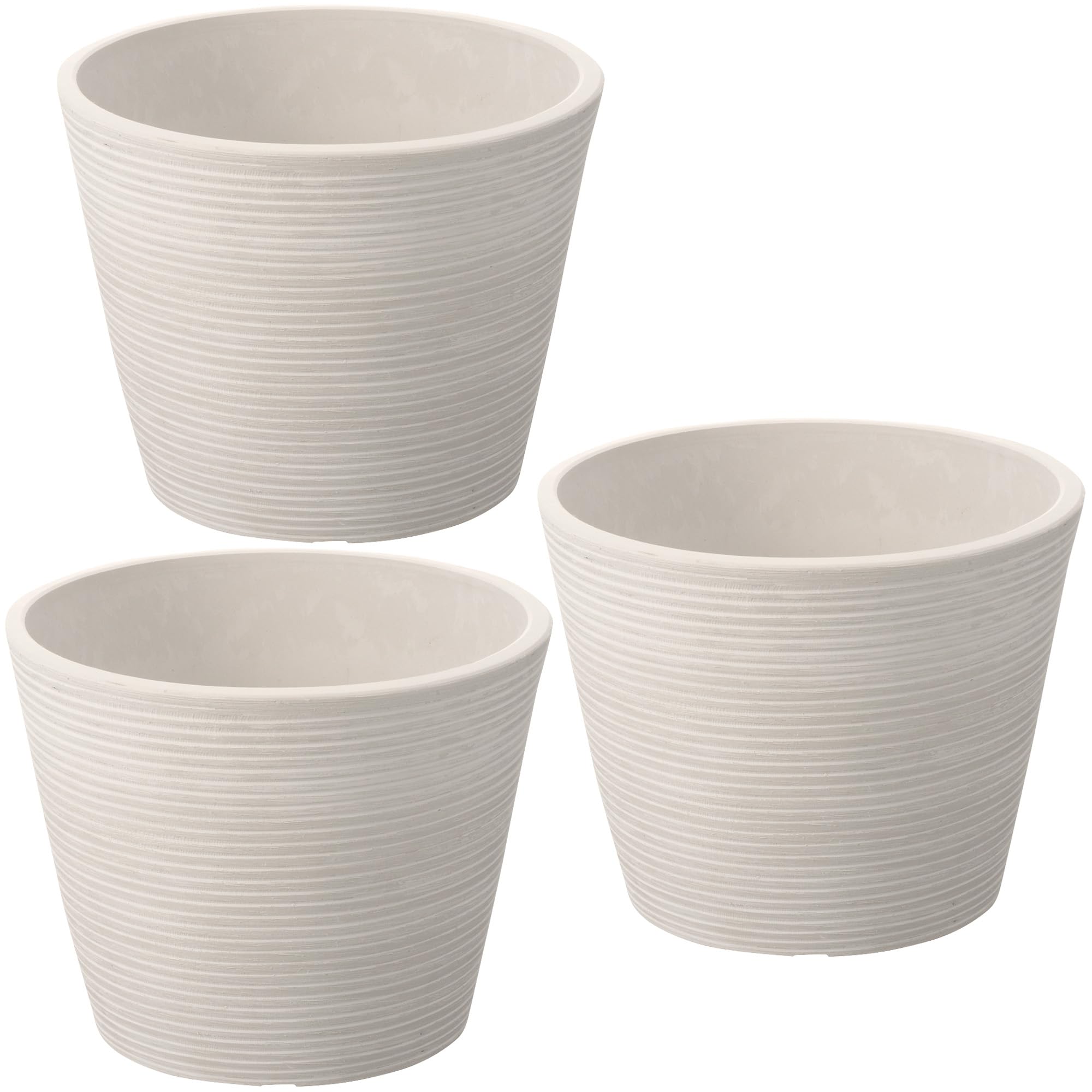 

Richell Botany Midi Pot, 20-inch, White, Set of 3, Vegetable and Planter, Stylish Outdoor Pot, Soilless, Houseplants, Bonsai, 003691