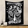 Famous Stars and Straps Tapestry Wall Hanging, Punk Rock Brand Skull Art, Street Style Wall Decor for Bedroom Dorm