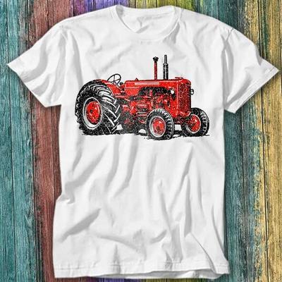 Tractor Distressed Red Farm T Shirt Top Tee 526