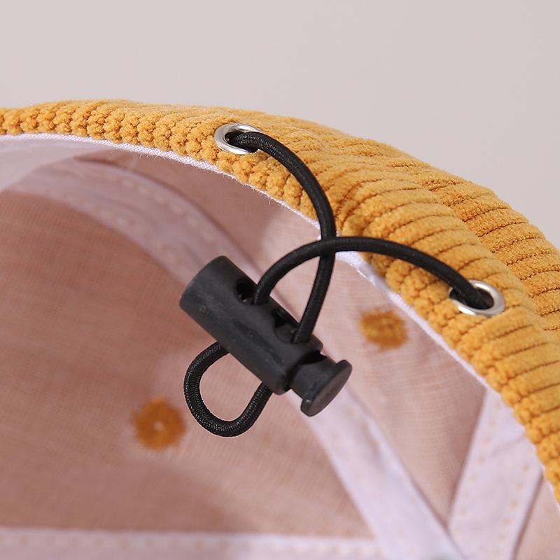 Myk brem Corduroy Baby Baseball Cap Vår Høst Bokstaver Broderi Peaked Hat Uformell Utendørs Spedbarn Småbarn Solskjermhatt
