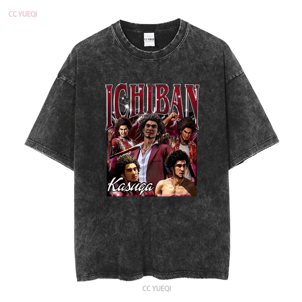 Limited Ichiban Kasuga Vintage T Shirt For Women and Man SweaT 90s Bootleg Long or Short Sleeves Vintage Washed Homme Stretched