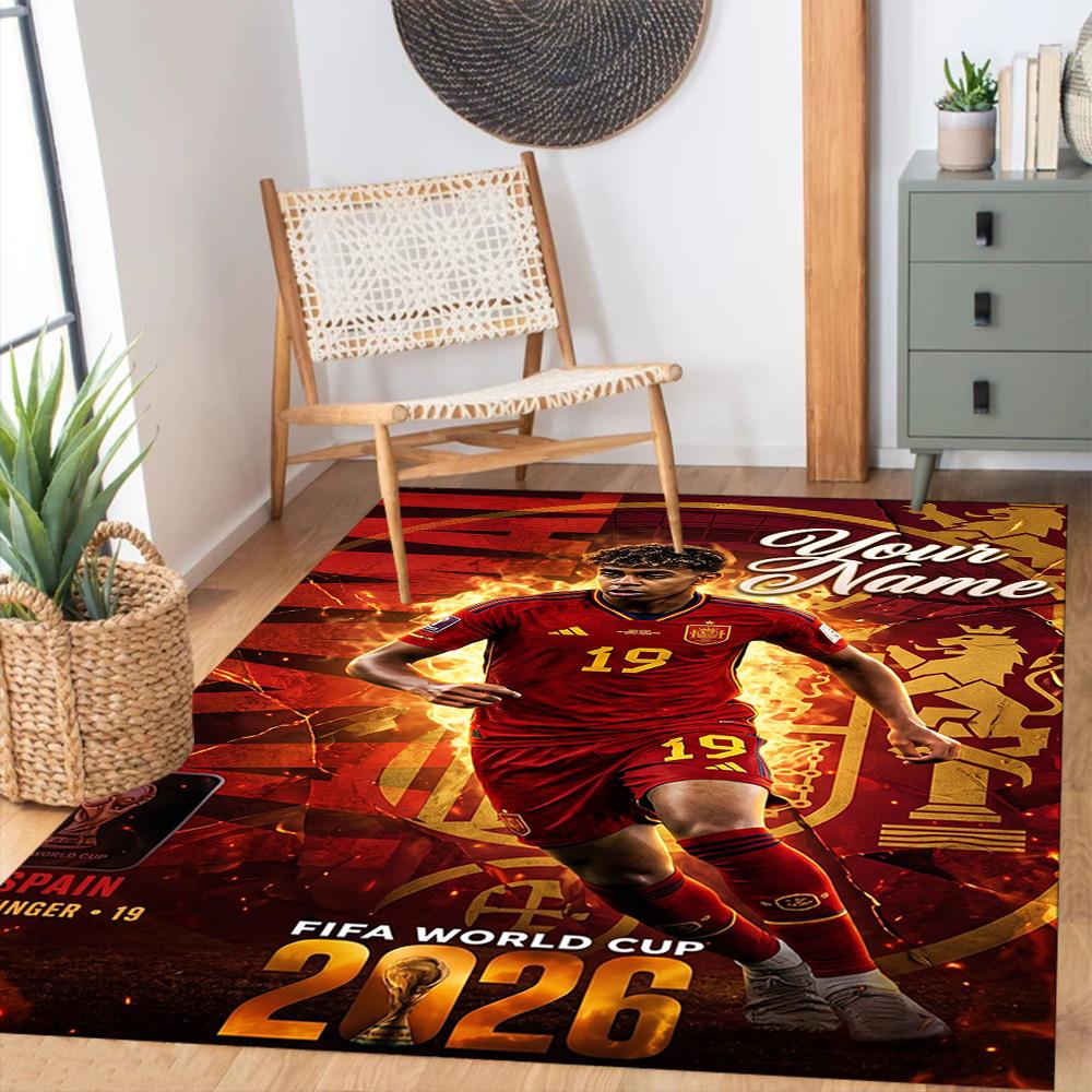 Lamin Yamal Customize Text Floor Rug Office Rug Perfect For Dining Room Study Room Outdoor Decorate Room Antislip Carpet Anime Office Decor