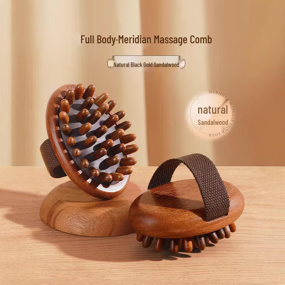 Solid Wood Abdominal Massage Brush for Belly and Meridian Relief
