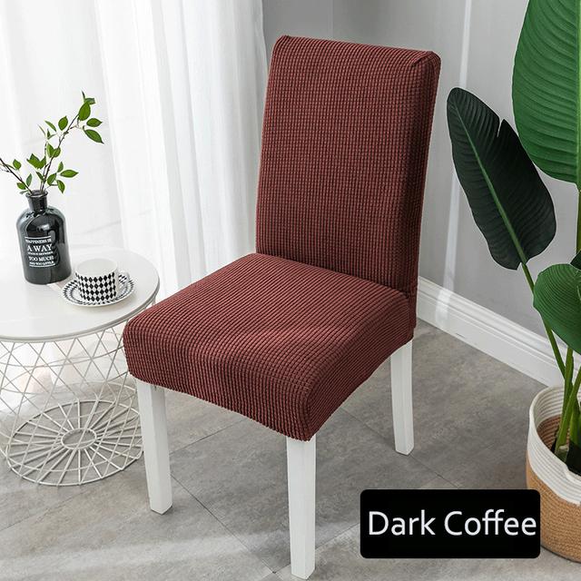 Solid Jacquard Chair Covers Stretch For Wedding Dining Room Office Use Banquet Housse De Chaise Chair Cover Durable