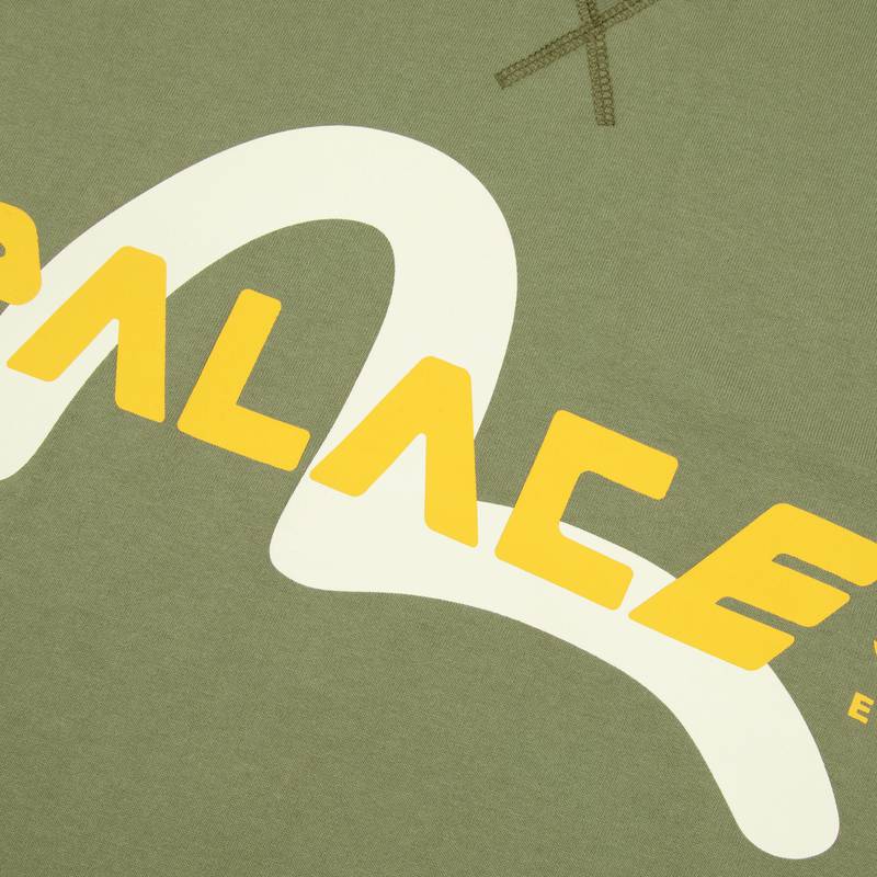 Palace X Evisu Logo Print Short Sleeve T-Shirt Unisex Tops Army-Green 2ESPAM4TS1153XXCTAGRX