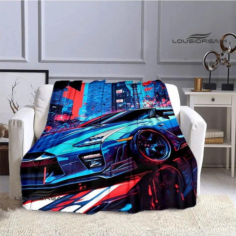 GTR Racing Retro Printed Blankets Warm Blanket Soft and Comfortable Home Travel Bed Blanket Picnic Blanket Birthday Gift