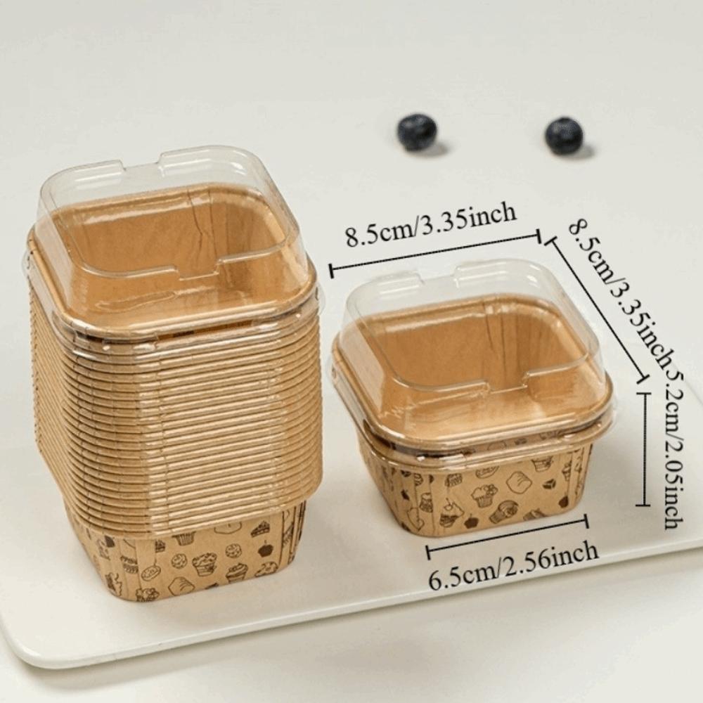 Oil-proof Muffin Cake Liner Square Cupcake Packing Wrappers Dessert Baking Cup for 50pcs Wedding