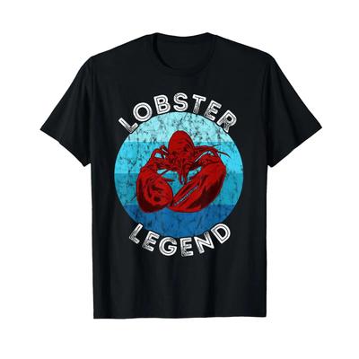Red Lobster Legend Vintage Seafood Lover T Shirt Black Vintage Washed Unisex Breathable Graphic Casual Comfortable Slightly