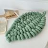 Teddy Fleece Knit Leaf Cushion For Living Room Decor With Pp Cotton Filling