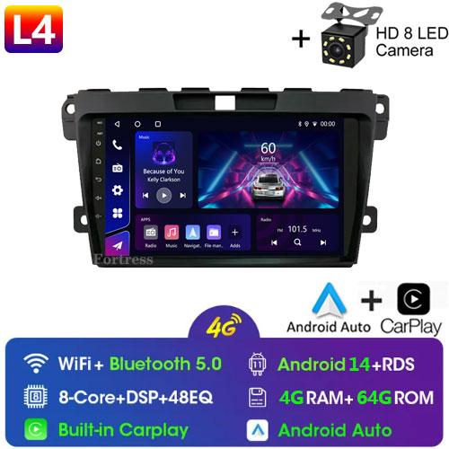 Android OS for Mazda CX-7 CX7 2008 - 2015 GPS Navigation 9 inch Car Radio Video Multimedia Player CarPlay 4G BT DSP Stereo