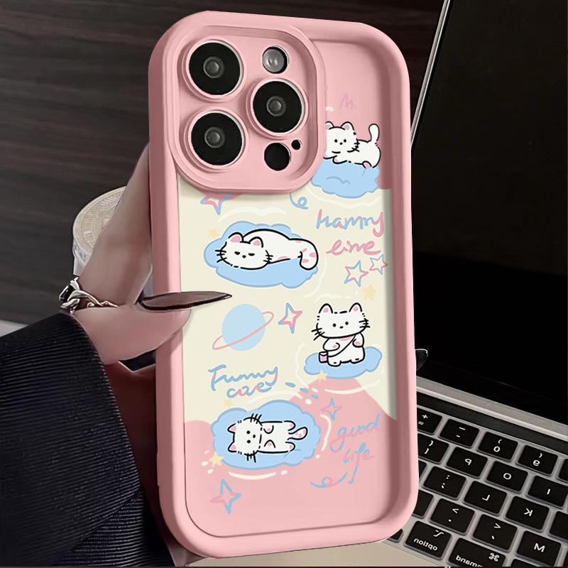 Cloud cat iPhone17Promax mobile phone case ladder is suitable for Apple 16promax all-inclusive Tianyan 15 sets.