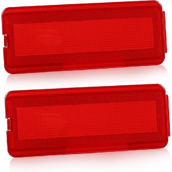 HERCOO Premium Interior Door Reflectors Red Front & Rear Reflector Light Cover Compatible With Ford Excursion 2000-2005, F250 F350 F450 F550 Super