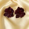 European and American Retro Exaggerated Flower Stud Earrings Premium Earrings 3D Flower Stud Earrings Dripping Oil Decorative Flower Ears
