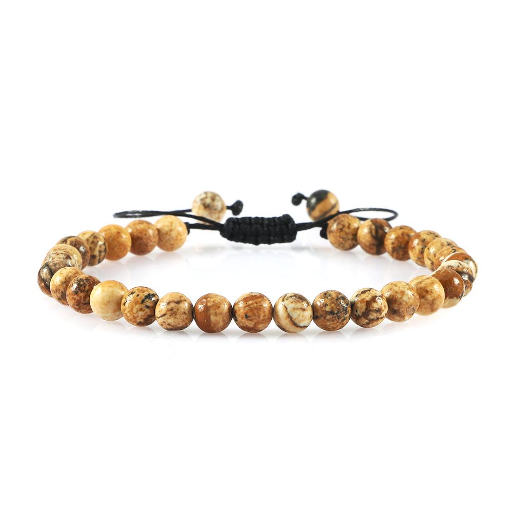 Verstellbares Lavastein-Perlenarmband - Kreative Unifarbene Serie