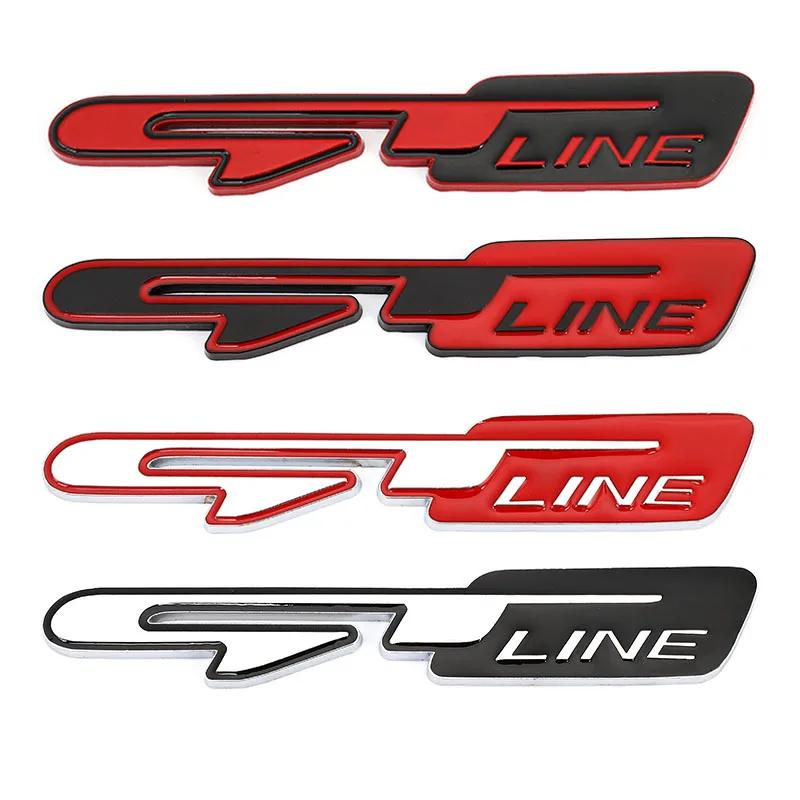 Car Sticker Metal GT Line Emblem Rear Trunk Badge Decal For 206 208 308 307 207 208 3008 407 Ceed Picanto Stonic Sportage