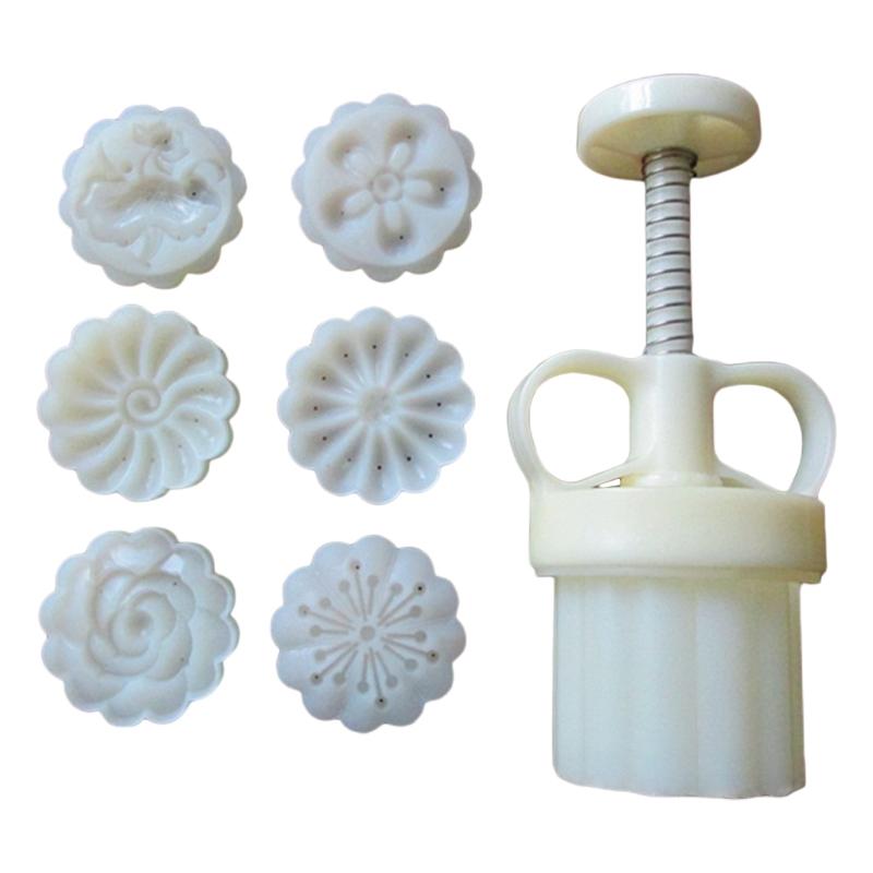Adjustable Mooncake Mold 50g Flower Stamp Cookie Cutter Mould DIY Baking Accessories Mid-Autumn Festival X3UC