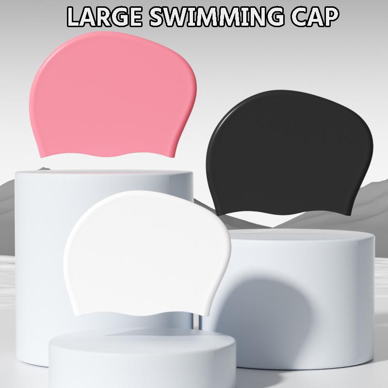 

Silicone Swimming Cap Long Hair High Elastic Durable Swim Cap Adults for Women and Men розовый