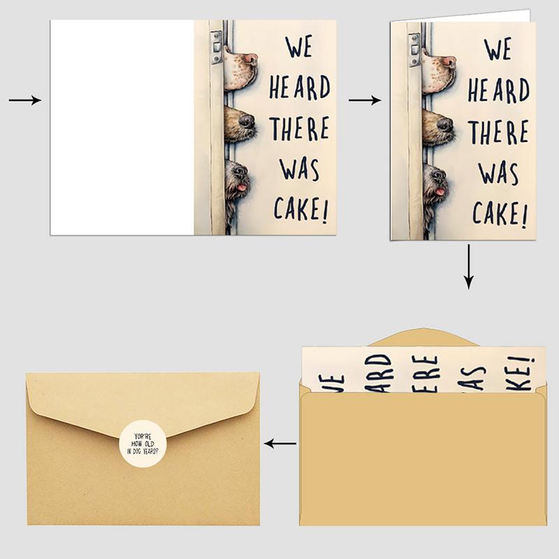 Funny Greeting Cards Cute Birthday Cards 5 Sets Cartoon Animals Humorous Blessings Postcards With 1 Sealing Sticker For Men