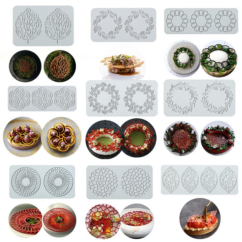 Decorative Lace Mat Sugar Craft Fondant Cake Molds Flower Leaf Shape Silicone Fondant Molds Chocolate Mold For Sugar Craft /Gum+
