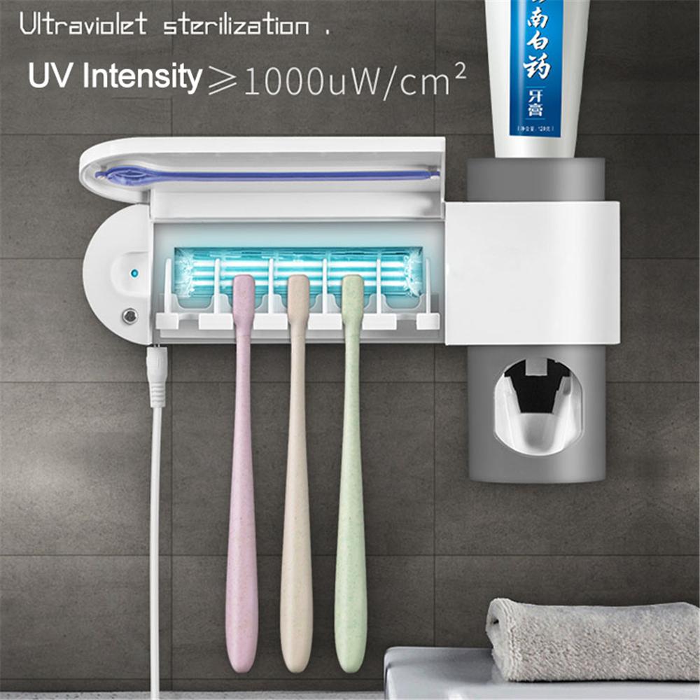 Buy Automatic Toothpaste Dispenser Dry Toothbrush Sanitizer UV Light