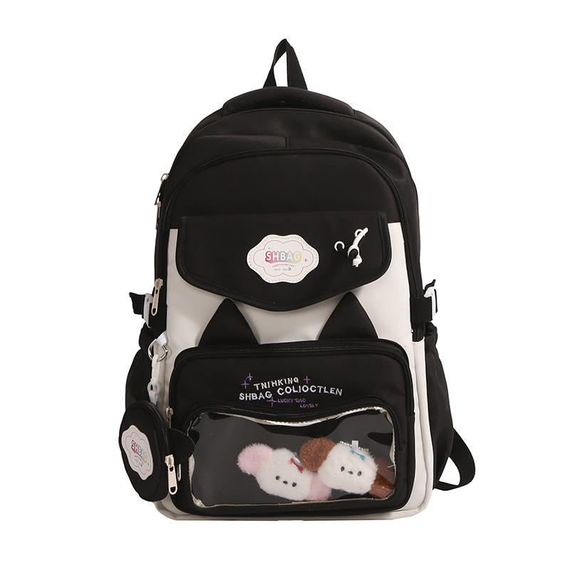 School Bag 2025 New Ins Cute College Style Versatile High Value Large Capacity Multi-compartment School Bag Sweet Backpack