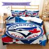 Toronto Blue Jays Pattern Bedding Set Quilt Cover Pillowcase Home Decor Gift (1 * Duvet Cover + 2 * Pillowcase, Without Core)