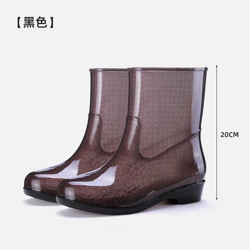 No lining quick-drying rain shoes women's short non-slip water shoes outer wear short rain shoes adult no mesh rain boots rubber shoes