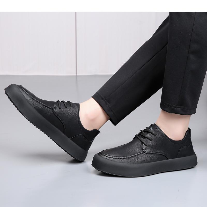 Fashion Lace-Up Men Casual Shoes Men's All-match Genuine Leather Sneakers Waterproof Vulcanized Shoes Men 2024 ComforthableWalking Shoes