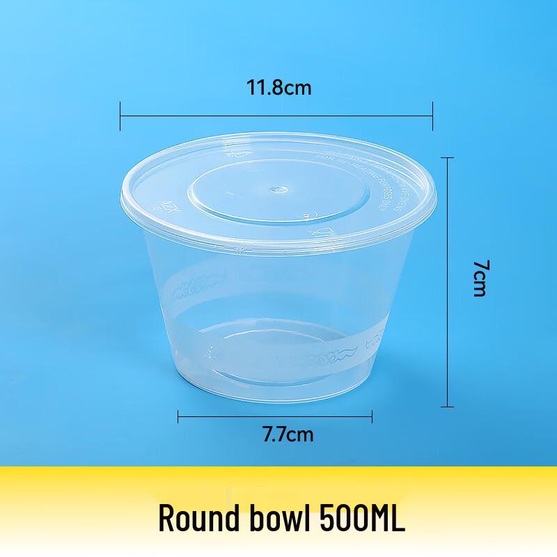 Disposable Plastic Round Takeaway Bowls with Lids