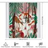 Waldtiere Duschvorhang Waldhirsch Fuchs Kaninchen Natur Badezimmer Dekoration Vintage Rustikal Wohnkultur Bauernhaus Stil Hintergrund