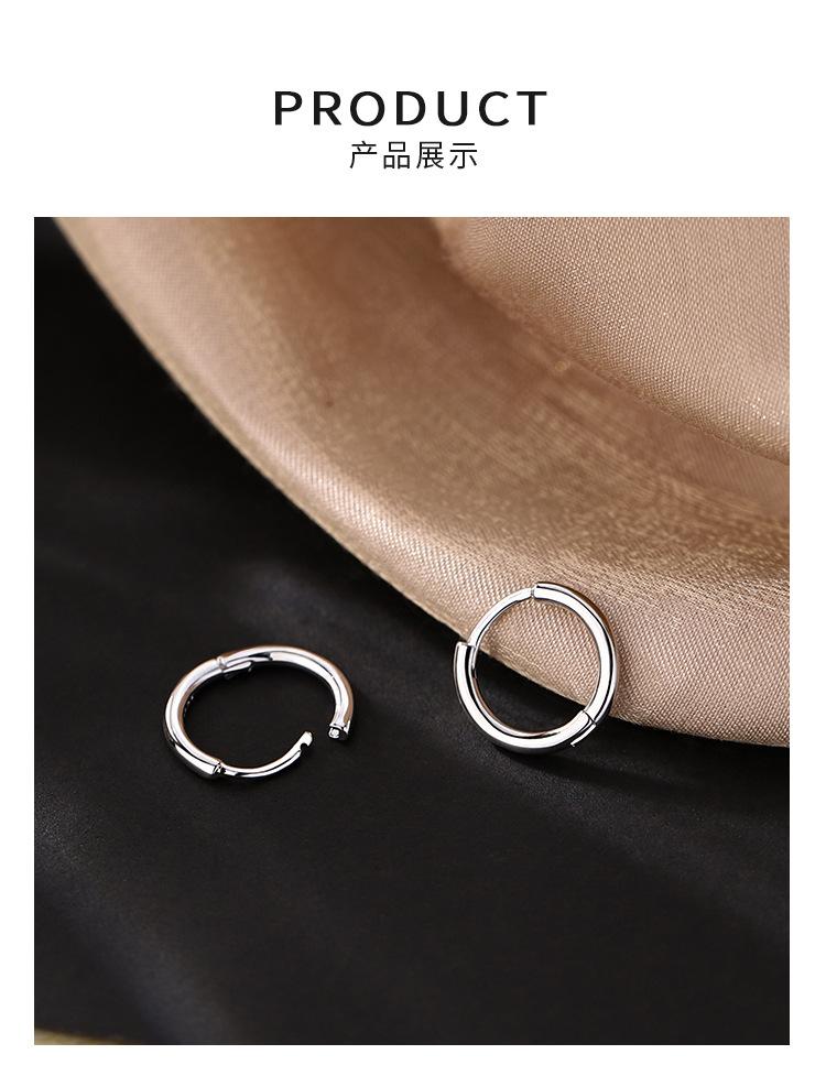 Glossy Hoop Earrings 925 Silver Gold Earrings Piercing Accessory Trendy Huggie Female Hoops For Men