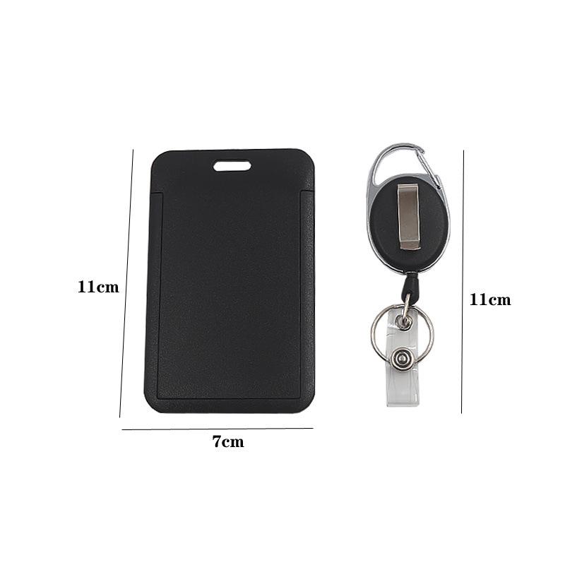 3 pieces/1 piece - High end retractable black work card holder, student meal card holder