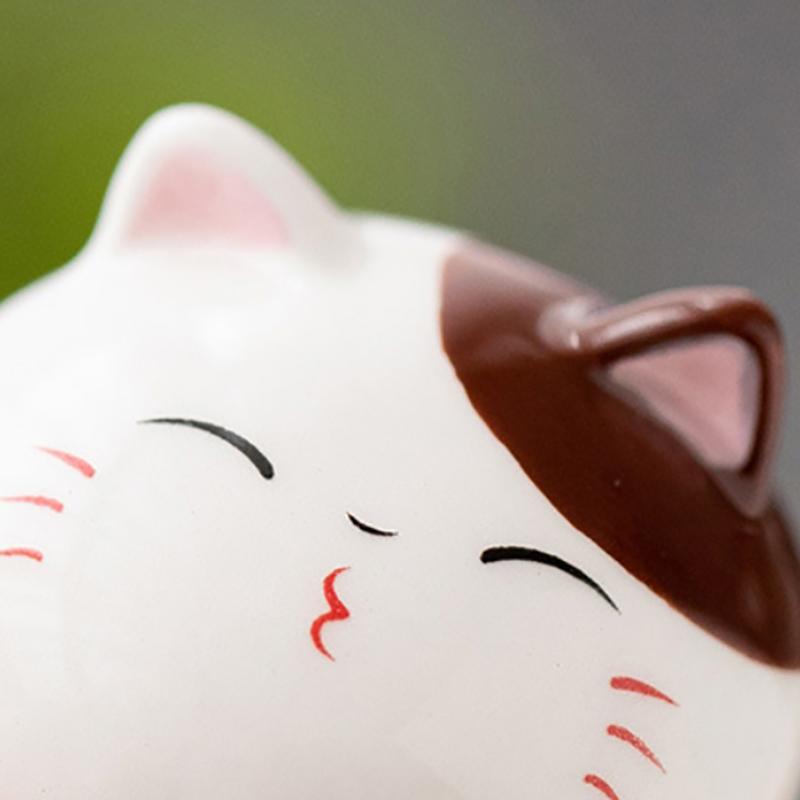 Japonský keramický hrnek pro štěstí Kočka Daruma řemesla Kreslené ozdoby Kočka pro štěstí Krajina Domácí dekorace Soška Kočky pro štěstí Figurky
