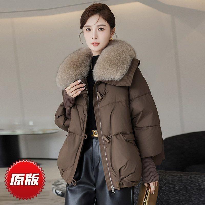 Winter new down cotton-padded clothes women's short loose cotton-padded clothes women's fur collar thickened cotton-padded jacket