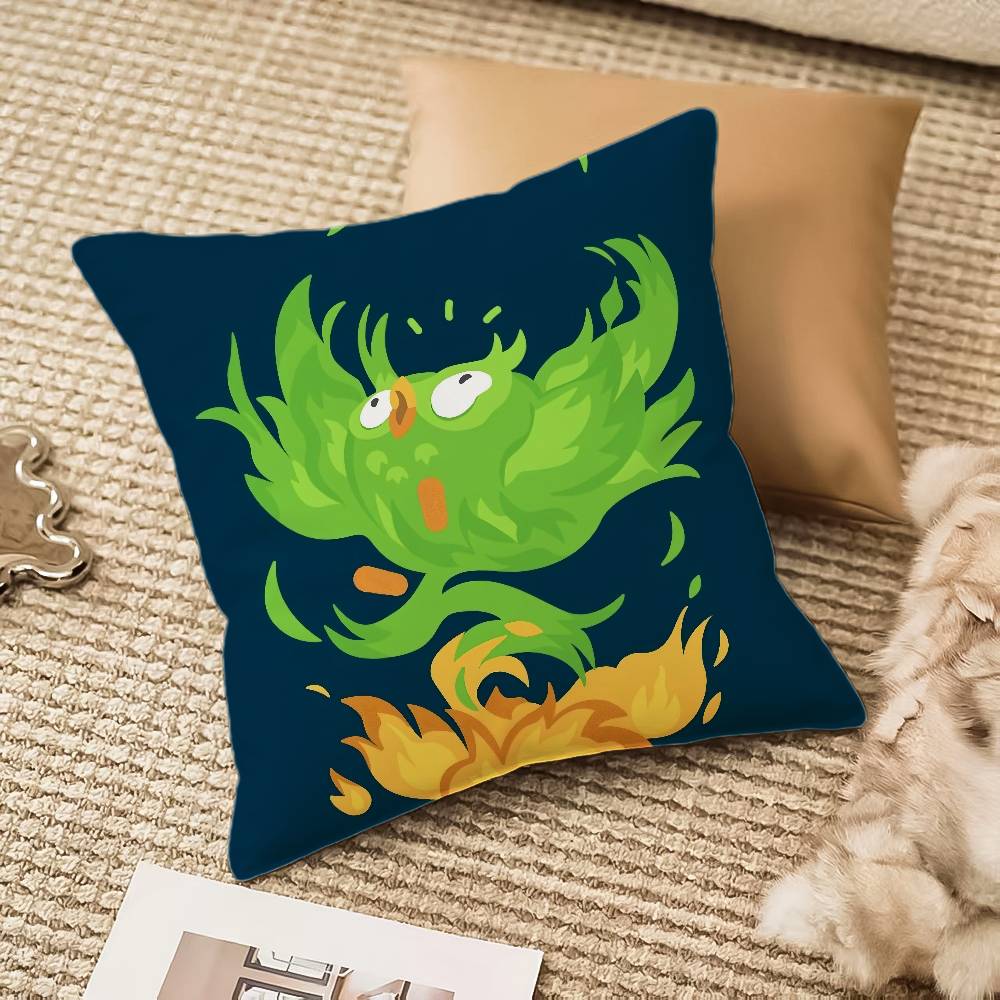 Cute Cartoon D-Duolingos Pillow Case Silky elegant Comfort Sofa Bed Invisible zipper Beach pillowcase