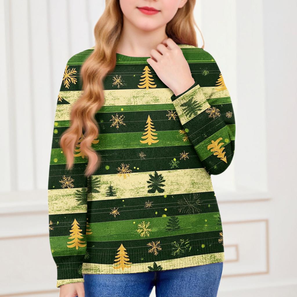Christmas Day Sweatshirts For Children Boys And Girls Knit Sweater Cute Shirt Fall Crewneck Pullover Tops