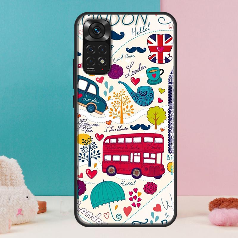 London Bus England Big Ben Case For Xiaomi Redmi Note 14 13 Pro 12 11 9 10 9S 10S 11S 12S Redmi 14C 13C 10C 12C Cover