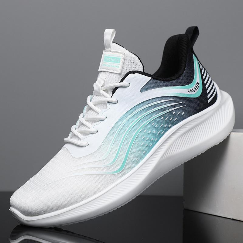 Spring and summer new breathable men's shoes with soft soles, anti slip and wear-resistant running sports and leisure shoes