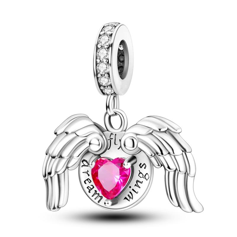 Copper Owl Flamingo Woodpecker Feather Charms Fitoriginalbracelet Charm Bead Necklace Diy Female Jewelry