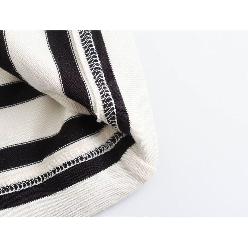 Women's Fashion All-Match Color-Block Crew Neck Short-Sleeved T-shirt